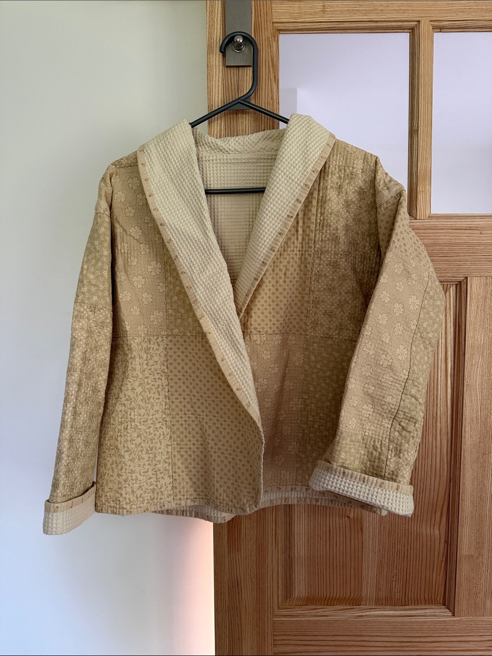 Quilted Patchwork Jacket in Beige